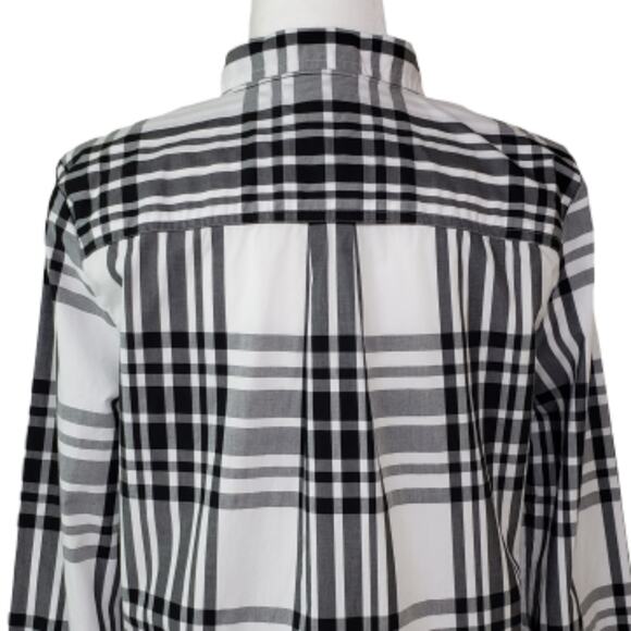 J. Crew Womens M Classic Fit Button Down Shirt Black White NEW - Picture 5 of 8